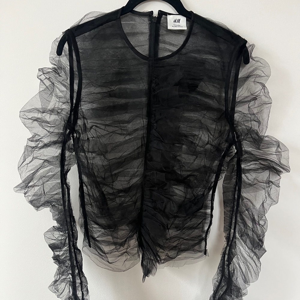 H&M studio Black tulle top